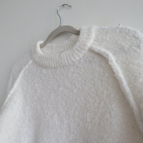 FREE PEOPLE Solid Cocoon Solid Crew Sweater Jumper in Ivory Neutral - Size XS - Picture 9 of 14